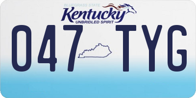 KY license plate 047TYG
