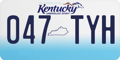 KY license plate 047TYH
