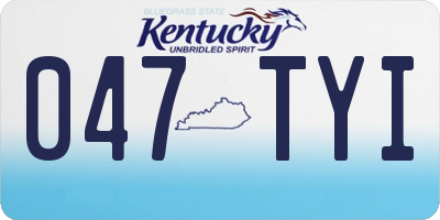 KY license plate 047TYI