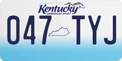 KY license plate 047TYJ