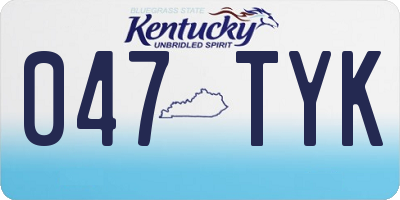 KY license plate 047TYK