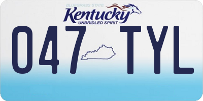 KY license plate 047TYL