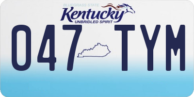KY license plate 047TYM