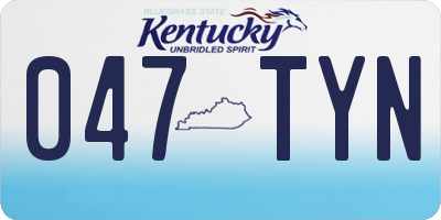 KY license plate 047TYN