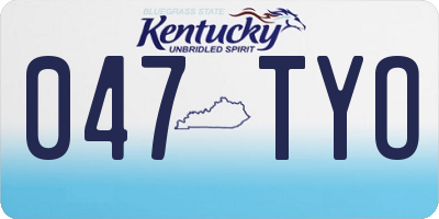 KY license plate 047TYO