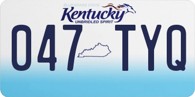 KY license plate 047TYQ