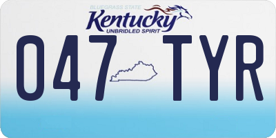 KY license plate 047TYR