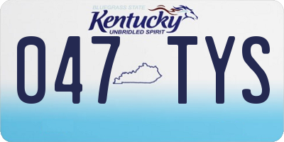 KY license plate 047TYS