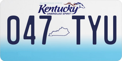 KY license plate 047TYU
