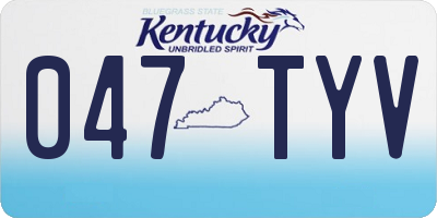 KY license plate 047TYV