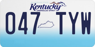 KY license plate 047TYW