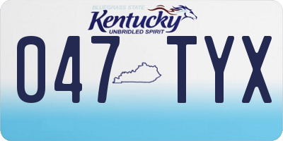 KY license plate 047TYX
