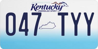 KY license plate 047TYY