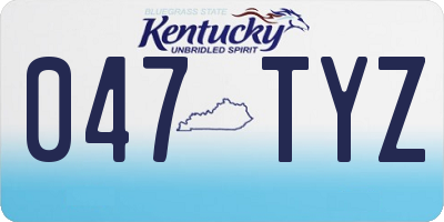 KY license plate 047TYZ