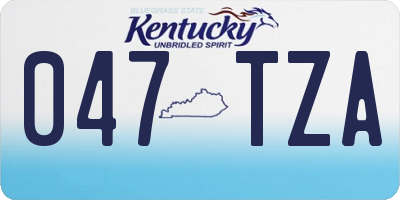 KY license plate 047TZA
