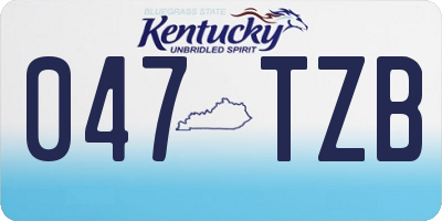KY license plate 047TZB