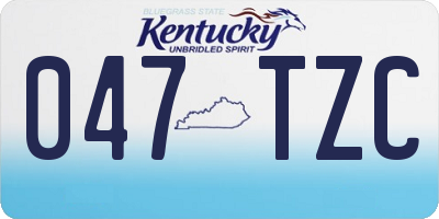 KY license plate 047TZC