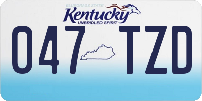 KY license plate 047TZD