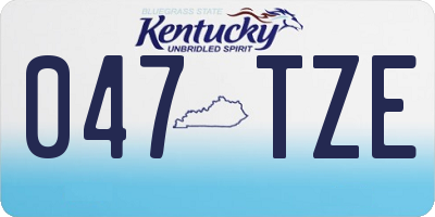 KY license plate 047TZE