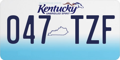 KY license plate 047TZF