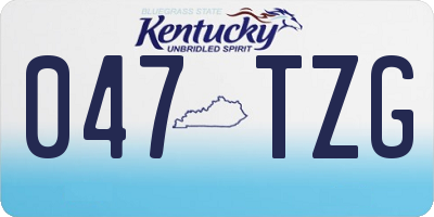 KY license plate 047TZG