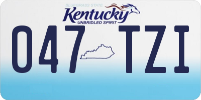 KY license plate 047TZI