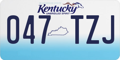 KY license plate 047TZJ