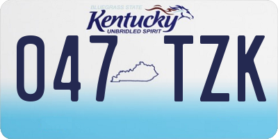 KY license plate 047TZK