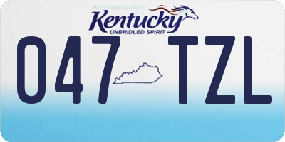 KY license plate 047TZL