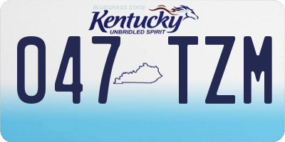 KY license plate 047TZM