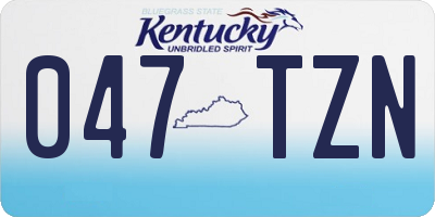 KY license plate 047TZN