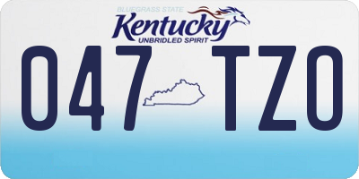 KY license plate 047TZO