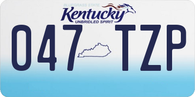 KY license plate 047TZP