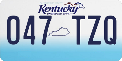 KY license plate 047TZQ