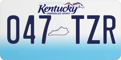 KY license plate 047TZR