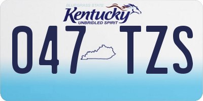 KY license plate 047TZS