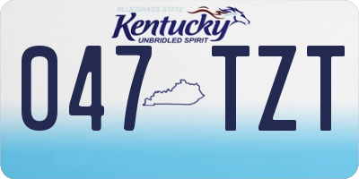 KY license plate 047TZT