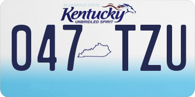 KY license plate 047TZU