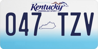 KY license plate 047TZV