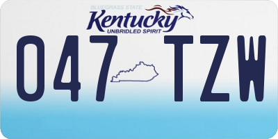KY license plate 047TZW
