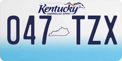 KY license plate 047TZX