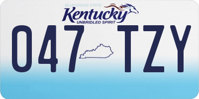KY license plate 047TZY