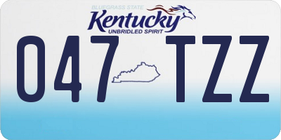 KY license plate 047TZZ