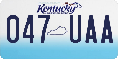 KY license plate 047UAA