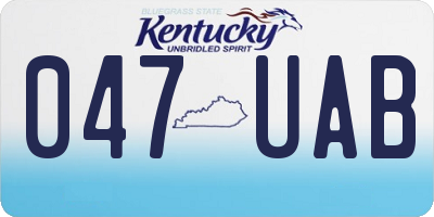 KY license plate 047UAB