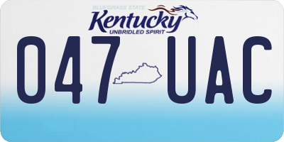 KY license plate 047UAC