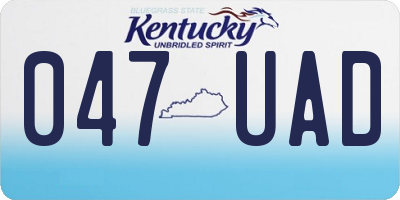 KY license plate 047UAD