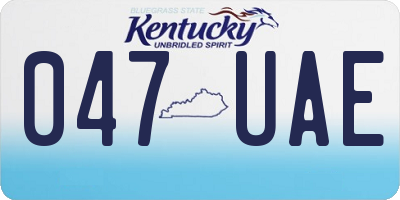 KY license plate 047UAE