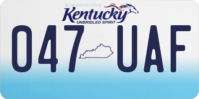 KY license plate 047UAF