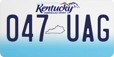 KY license plate 047UAG